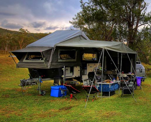 Campers camping at Gleneden Farm