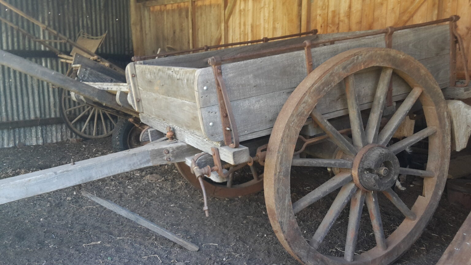 Restored Bullock Tip Dray at Gleneden Farm