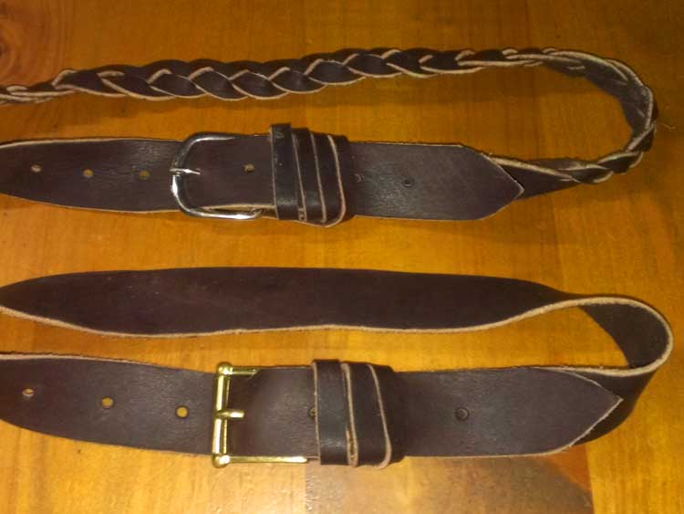 Handmade leather belts. Made by Rohan Morris at Gleneden Farm